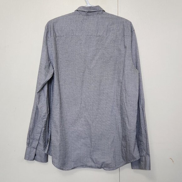 Calvin Klein Men's Black and White Micro Check Dress Shirt - Picture 2 of 3